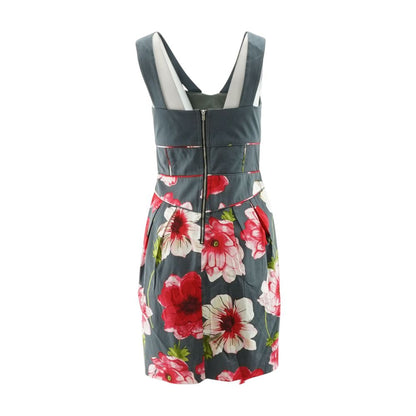 Gray Floral Mini Dress