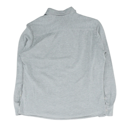 Gray Solid Long Sleeve Button Down