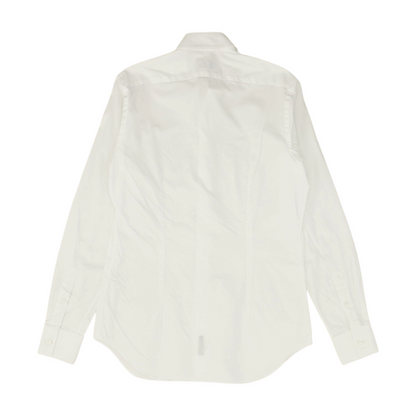 White Solid Long Sleeve Button Down