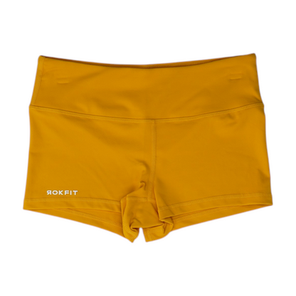 Mustard Solid Active Shorts