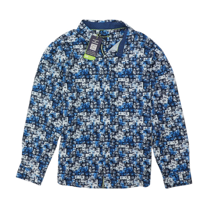 Navy Floral Long Sleeve Button Down