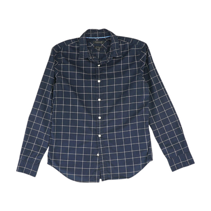 Navy Check Long Sleeve Button Down