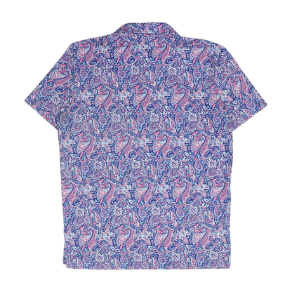 Blue Paisley Short Sleeve Polo