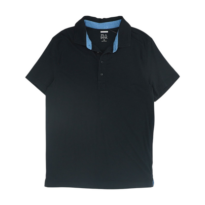 Black Solid Short Sleeve Polo