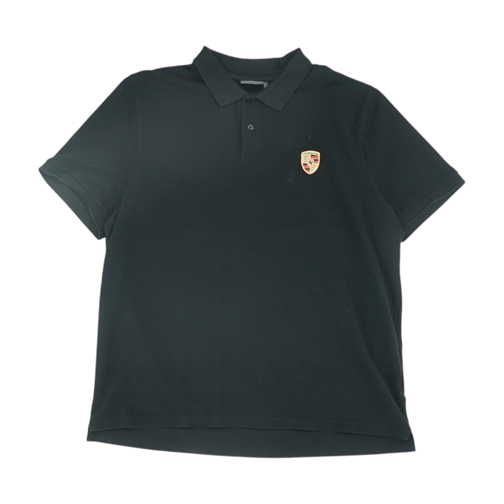 Black Solid Short Sleeve Polo