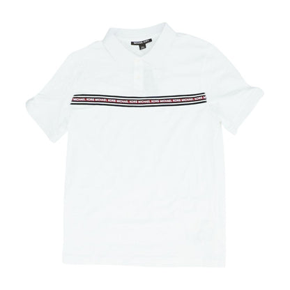 White Solid Short Sleeve Polo