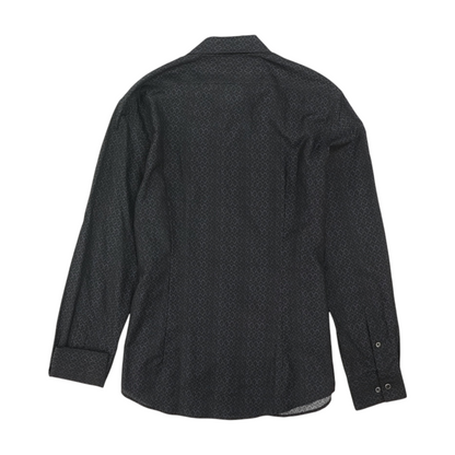 Gray Animal Print Long Sleeve Button Down