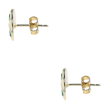Sterling Silver Malachite Stud Earrings