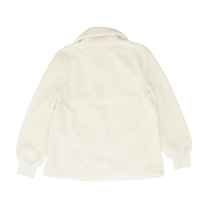 Cream Solid 1/4 Zip Pullover