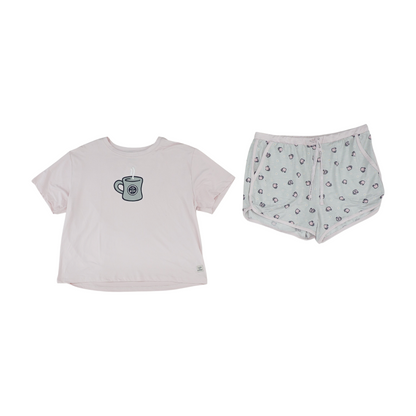 Pink Solid Pajama Set