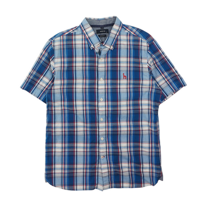 Blue Plaid Short Sleeve Button Down