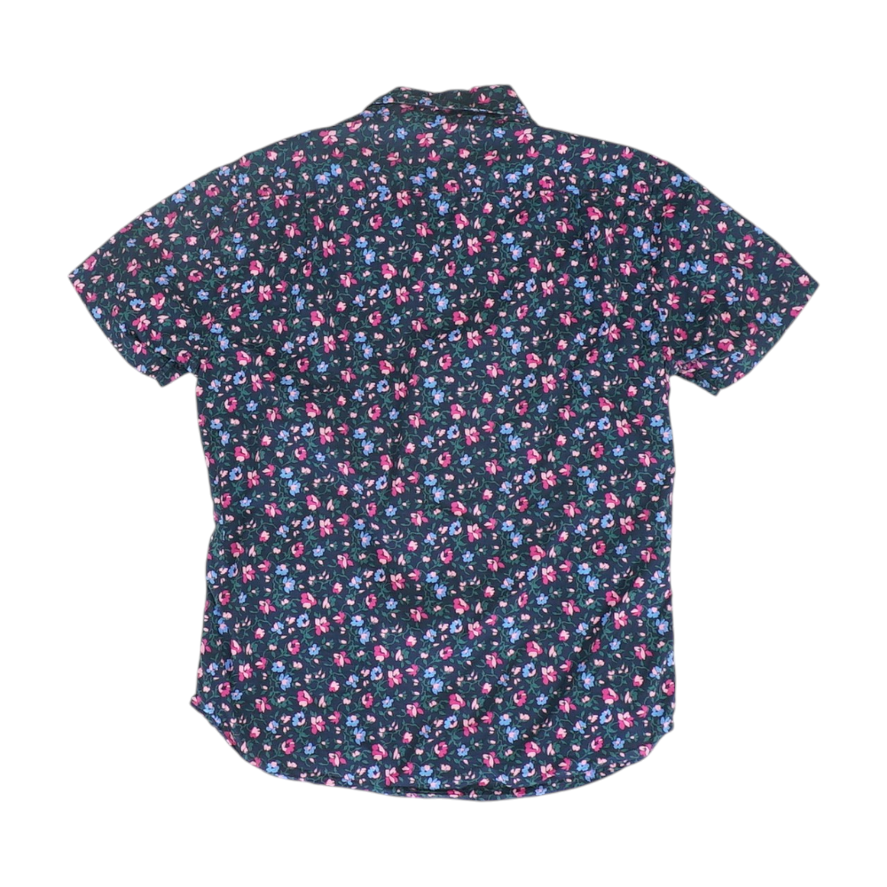 Pink Floral Short Sleeve Button Down