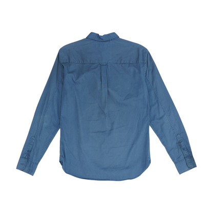 Gray Solid Long Sleeve Button Down