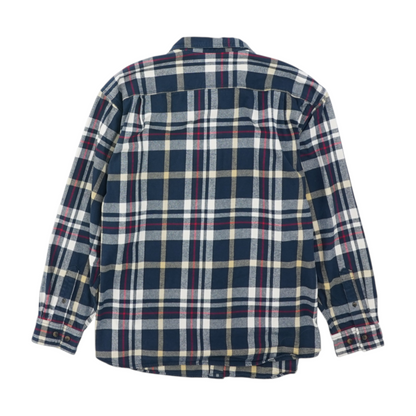 Navy Plaid Flannel Button Down