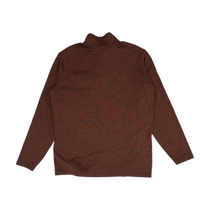 Brown Tall Solid 1/4 Zip Pullover