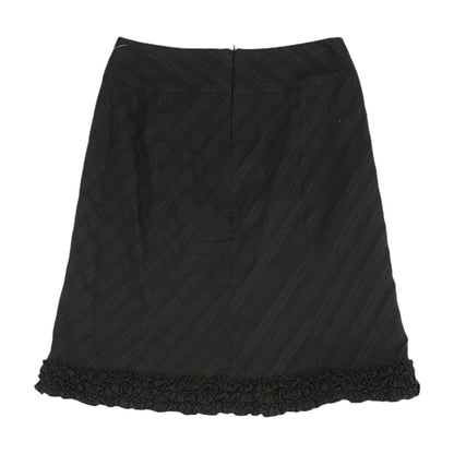 Black Striped Midi Skirt