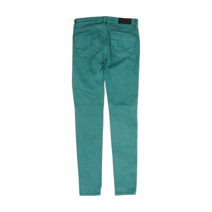 Turquoise Mid Rise Skinny Leg Jeans