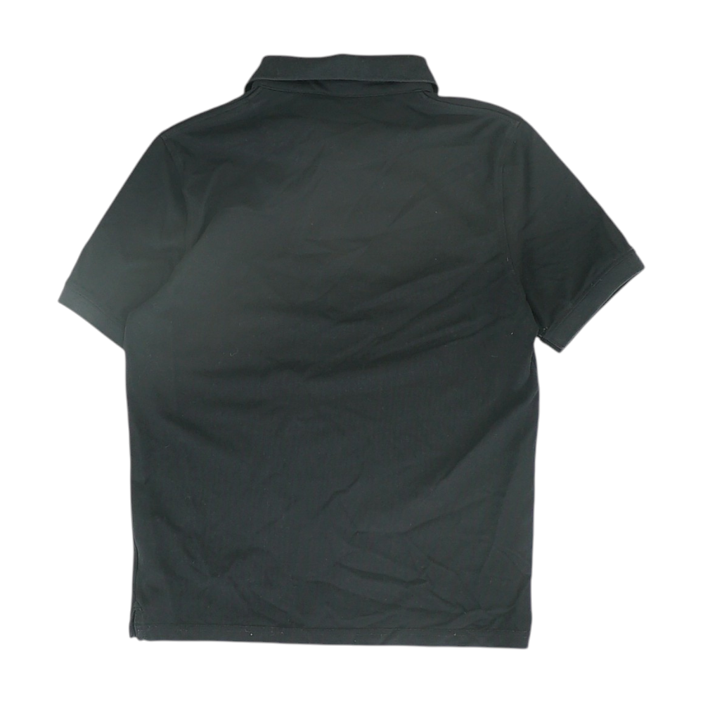 Black Solid Short Sleeve Polo