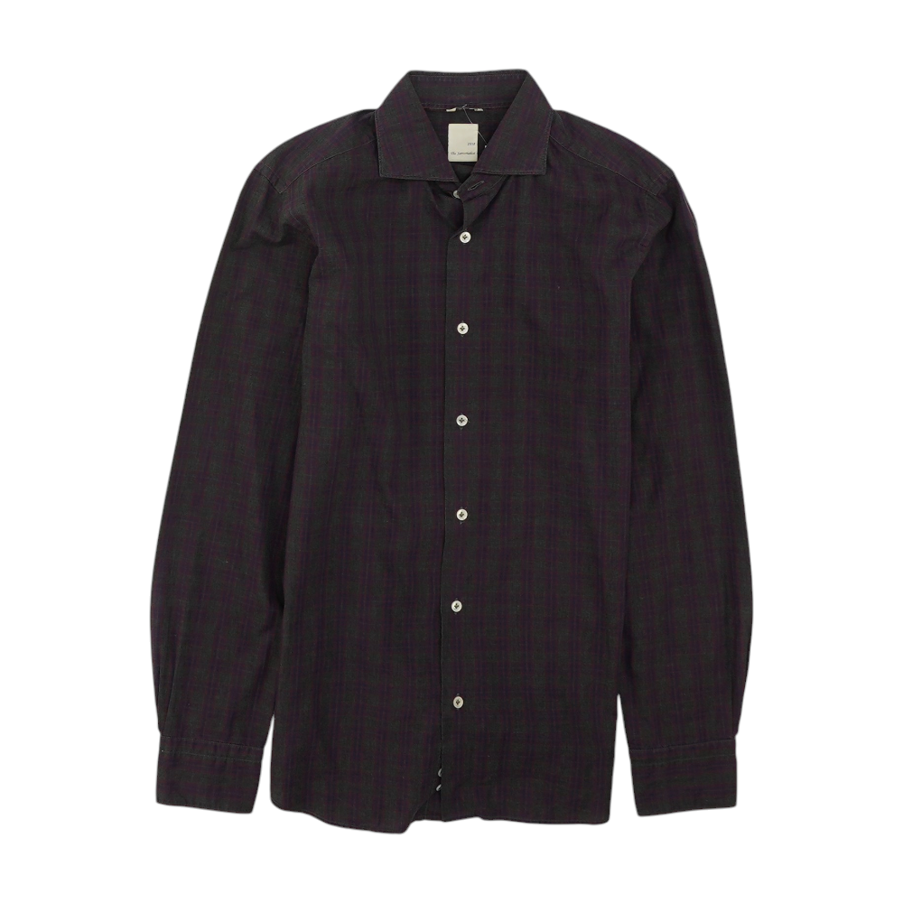 Charcoal Plaid Long Sleeve Button Down