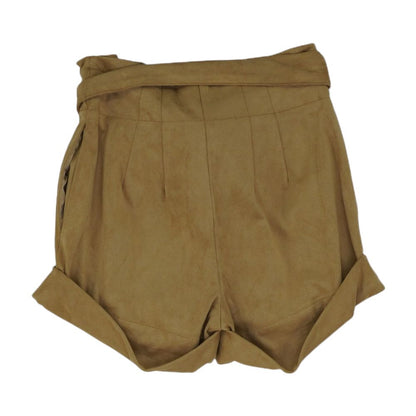 Tan Solid Shorts