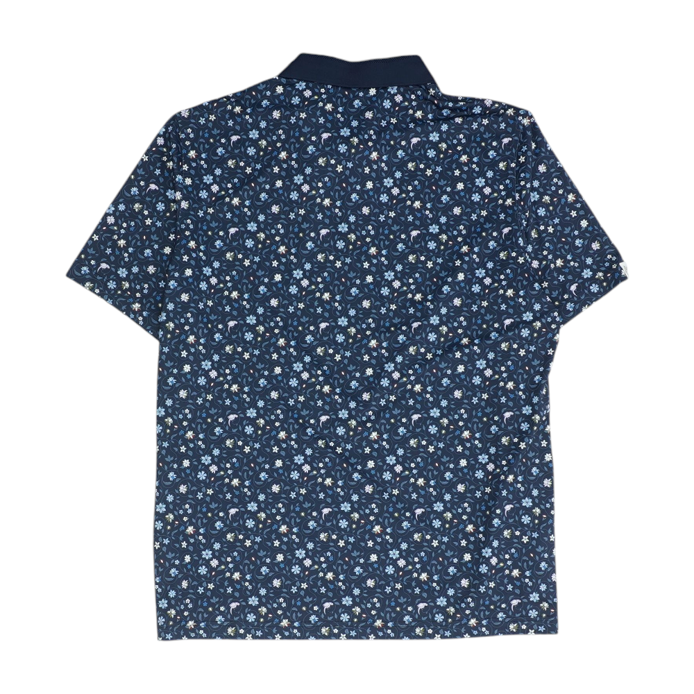 Navy Floral Short Sleeve Polo