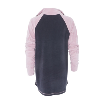 Pink Maternity Color Block 1/4 Zip Pullover