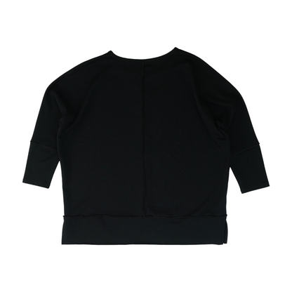Black Solid Sweatshirt Pullover