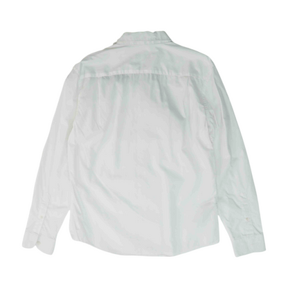 White Solid Long Sleeve Button Down