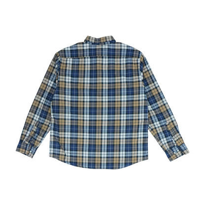 Brown Plaid Long Sleeve Button Down