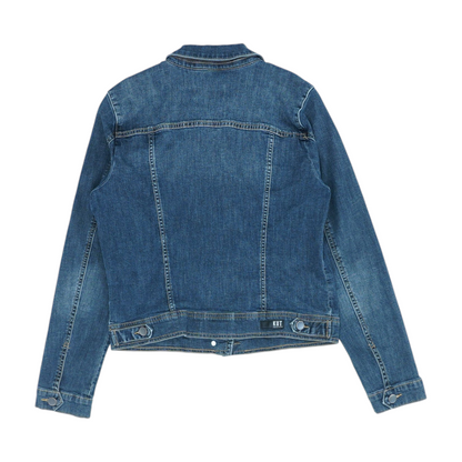 Blue Solid Denim Jacket