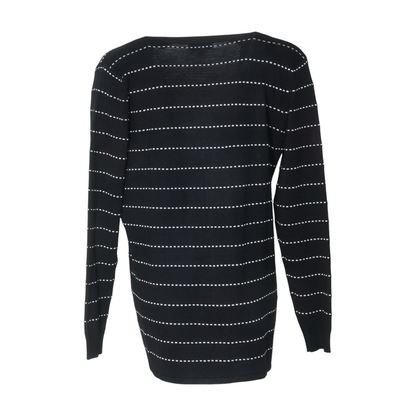 Black Striped Cardigan Sweater