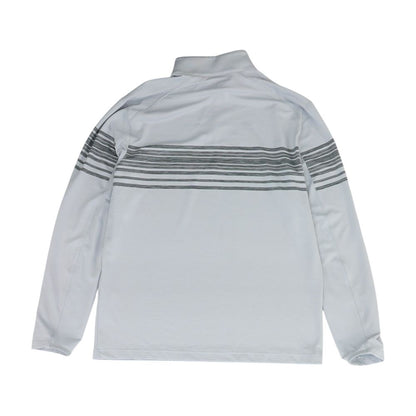 Gray Striped 1/4 Zip Pullover