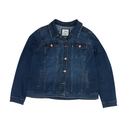 Blue Solid Denim Jacket