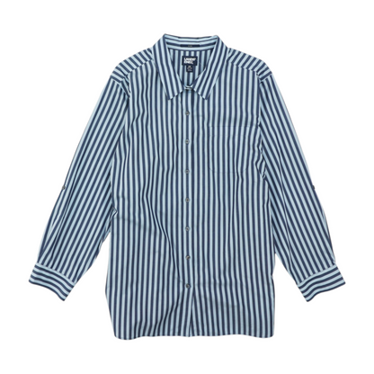 Blue Plus Striped Button Down