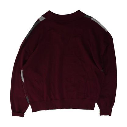 Burgundy Argyle Pullover Sweater