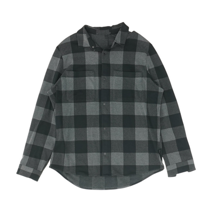 Gray Plaid Flannel Button Down