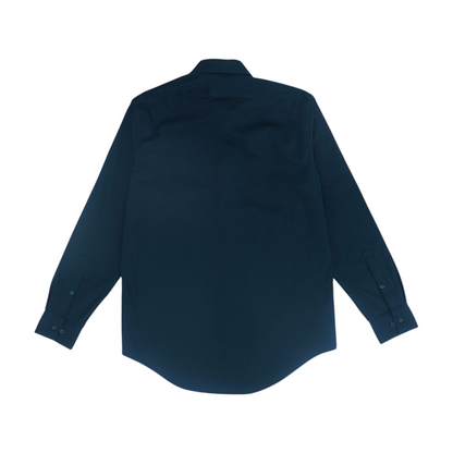 Black Solid Long Sleeve Button Down