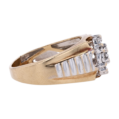 1/10 ctw 10K Two-Tone Gold Diamond Statement Ring