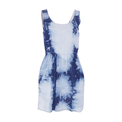 Blue Tie-Dye Mini Dress