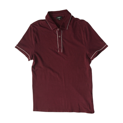 Burgundy Solid Short Sleeve Polo