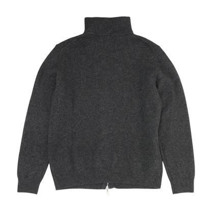 Gray Solid Cardigan Sweater