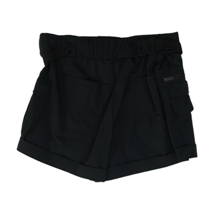 Black Solid Active Shorts