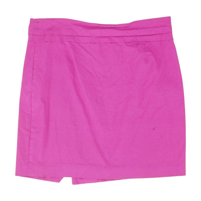 Magenta Solid Midi Skirt