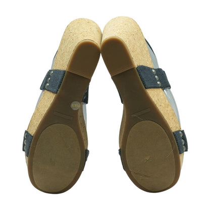 Navy Wedged Sandals