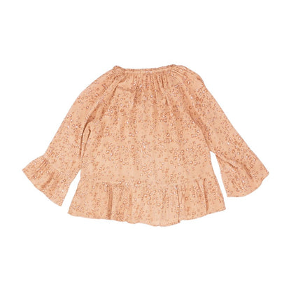 Peach Animal Print Long Sleeve Blouse