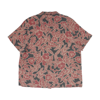 Pink Floral Short Sleeve Button Down