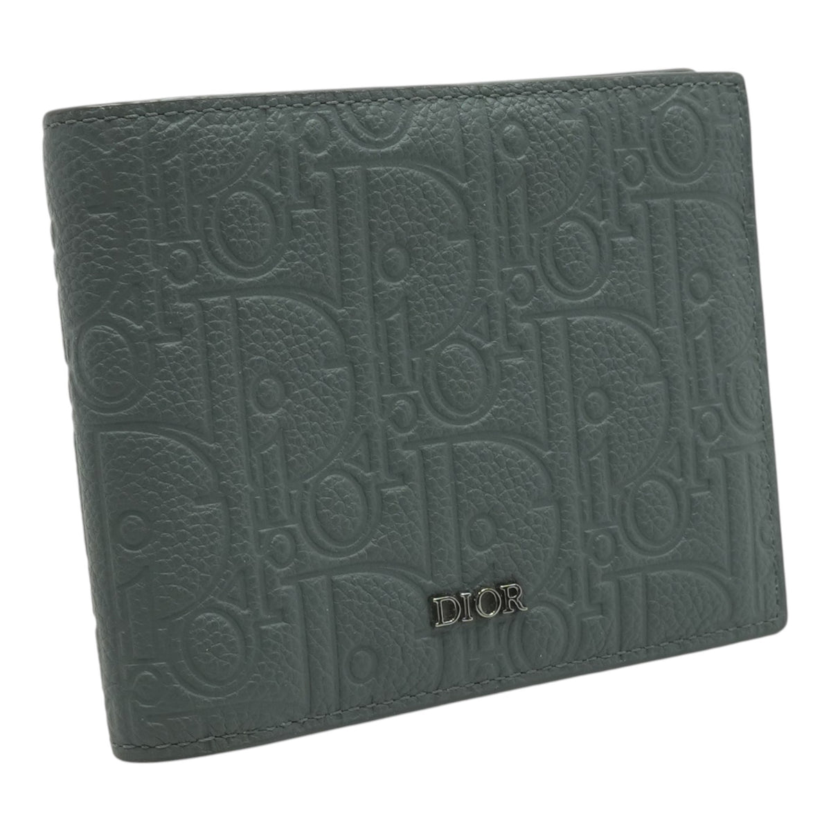 Deep Gray Dior Gravity Leather Bifold Wallet