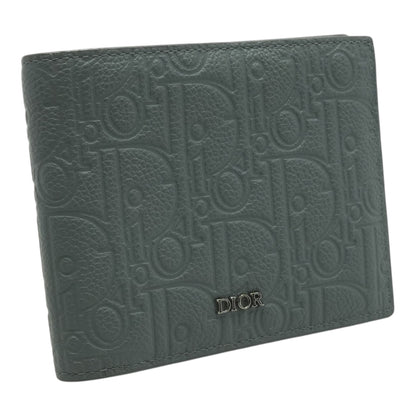 Deep Gray Dior Gravity Leather Bifold Wallet