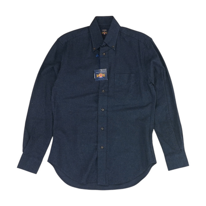 Blue Solid Flannel Button Down