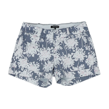 Gray Floral Chino Shorts